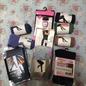 10 pair of assorted tights and nylons. All new